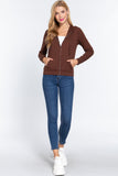 Long Sleeve Zipper French Terry Jacket with Kangroo Pocket