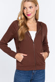 Long Sleeve Zipper French Terry Jacket with Kangroo Pocket