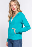 Long Sleeve Zipper French Terry Jacket with Kangroo Pocket