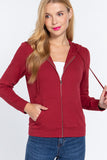 Long Sleeve Zipper French Terry Jacket with Kangroo Pocket