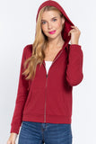 Long Sleeve Zipper French Terry Jacket with Kangroo Pocket