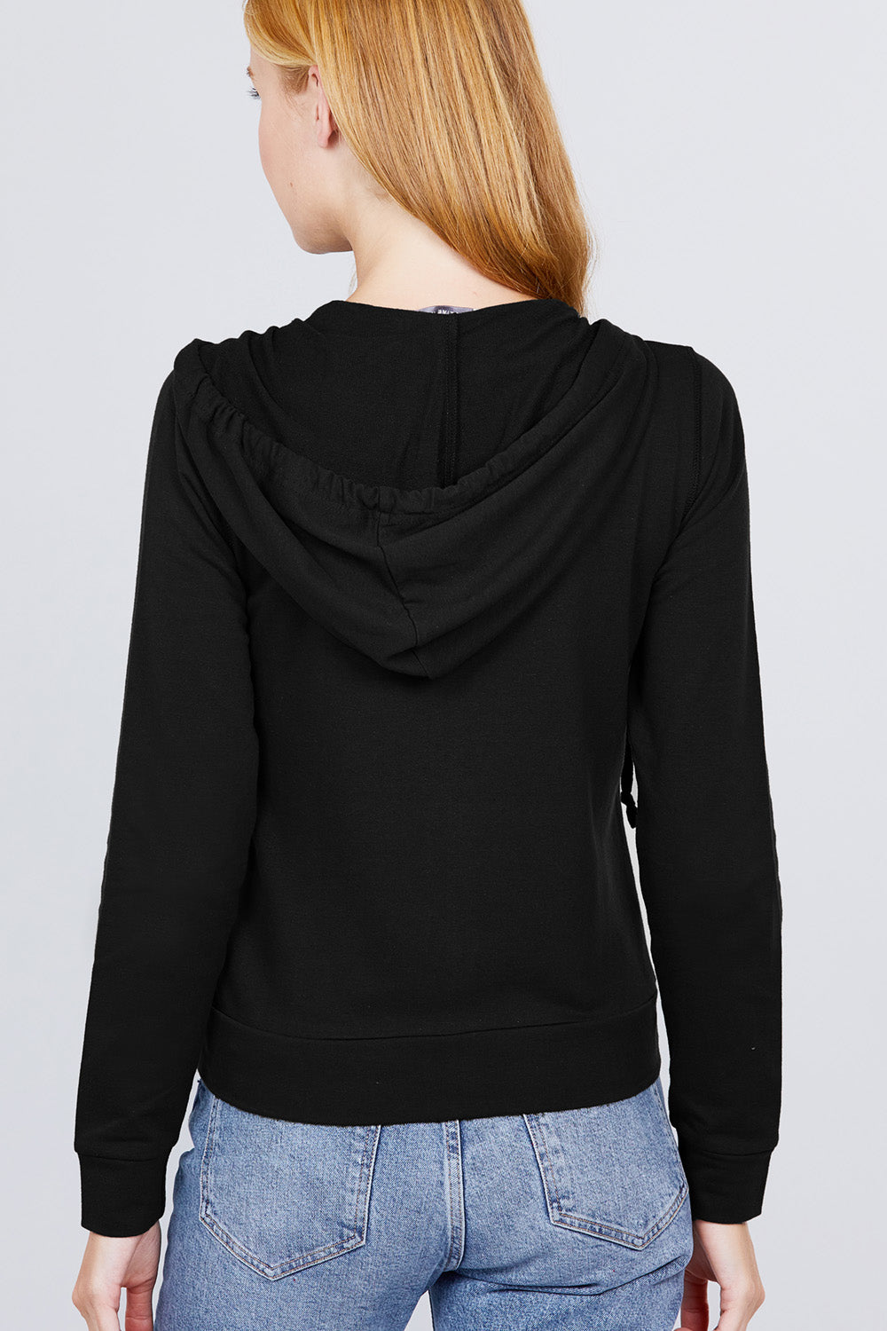 Long Sleeve Zipper French Terry Jacket with Kangroo Pocket