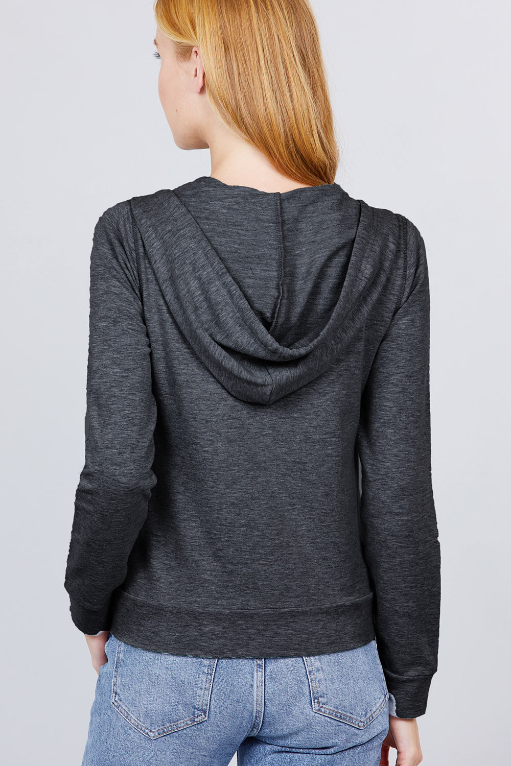 Long Sleeve Zipper French Terry Jacket with Kangroo Pocket