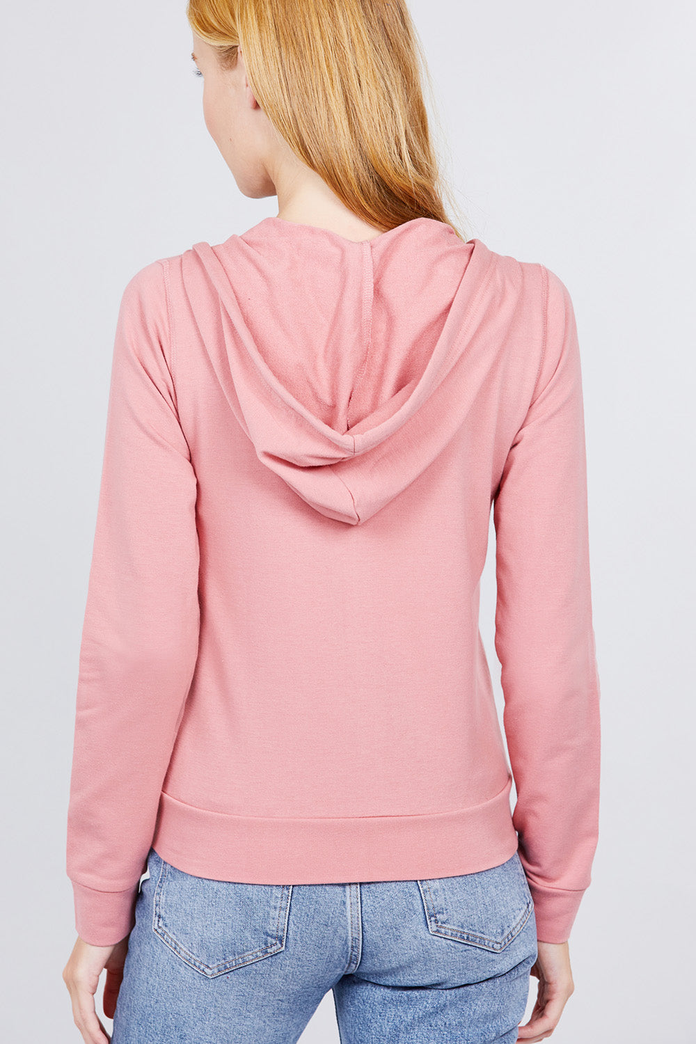 Long Sleeve Zipper French Terry Jacket with Kangroo Pocket