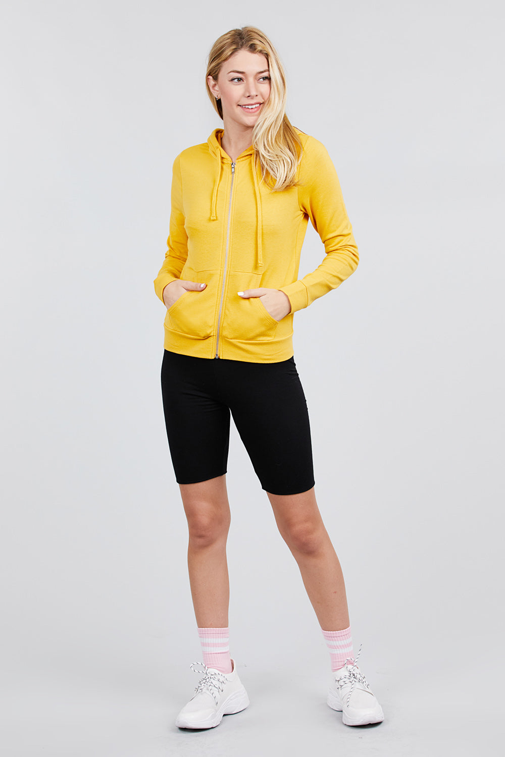 Long Sleeve Zipper French Terry Jacket with Kangroo Pocket