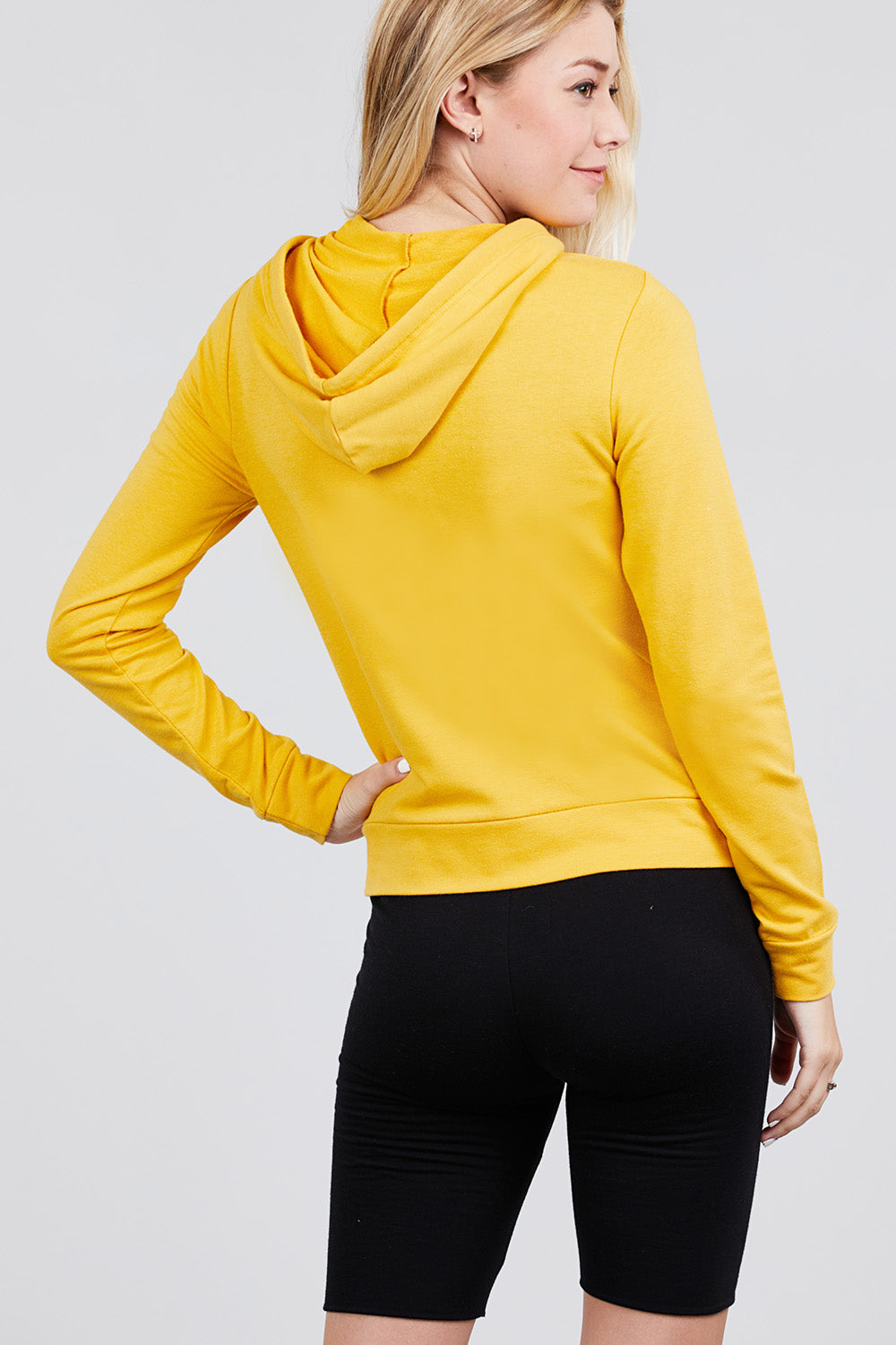 Long Sleeve Zipper French Terry Jacket with Kangroo Pocket