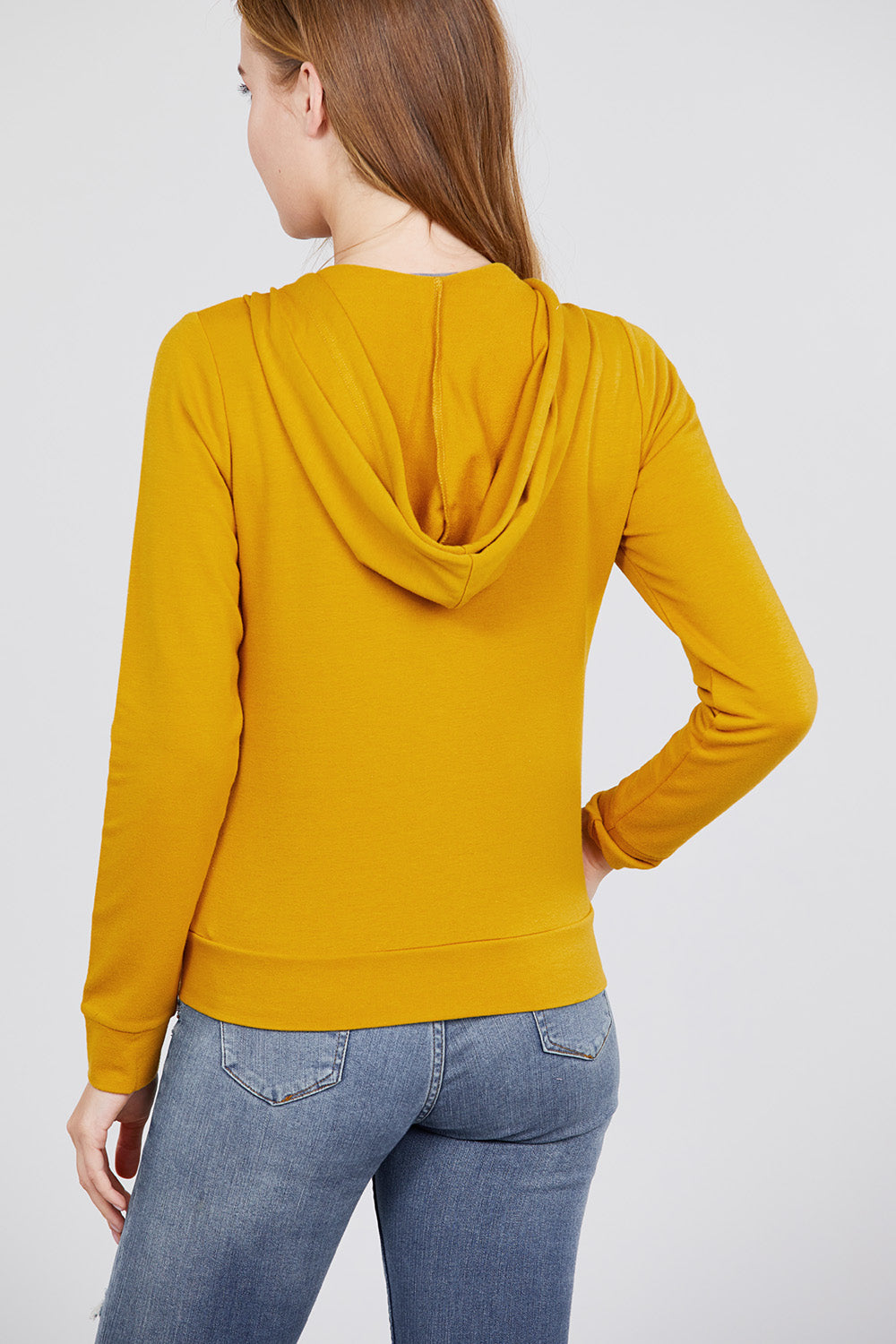 Long Sleeve Zipper French Terry Jacket with Kangroo Pocket