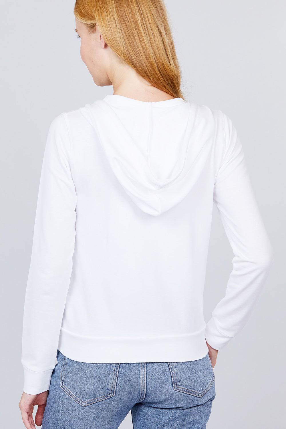 Long Sleeve Zipper French Terry Jacket with Kangroo Pocket