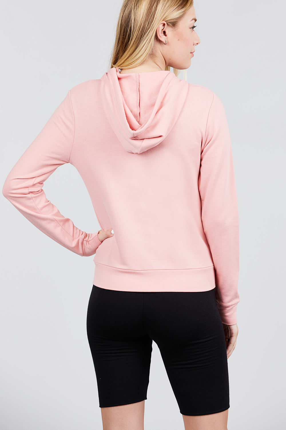 Long Sleeve Zipper French Terry Jacket with Kangroo Pocket
