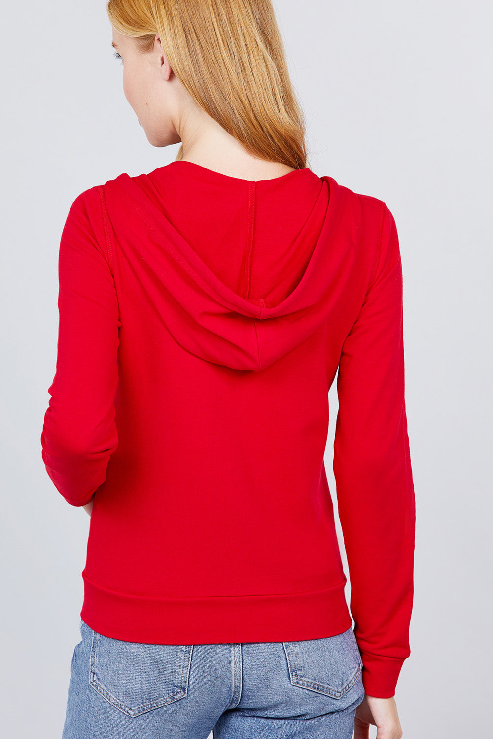 Long Sleeve Zipper French Terry Jacket with Kangroo Pocket