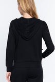 Khanomak Women's Long Sleeve Inner Brushed Zip Up Hoodie Jacket