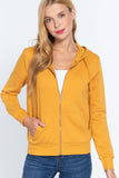 Khanomak Women's Long Sleeve Inner Brushed Zip Up Hoodie Jacket