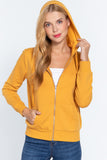 Khanomak Women's Long Sleeve Inner Brushed Zip Up Hoodie Jacket