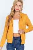 Khanomak Women's Long Sleeve Inner Brushed Zip Up Hoodie Jacket