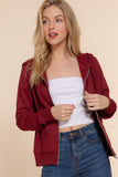 Khanomak Women's Long Sleeve Inner Brushed Zip Up Hoodie Jacket