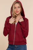 Khanomak Women's Long Sleeve Inner Brushed Zip Up Hoodie Jacket