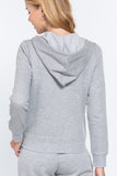 Khanomak Women's Long Sleeve Inner Brushed Zip Up Hoodie Jacket