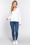 Khanomak Women's Long Sleeve Inner Brushed Zip Up Hoodie Jacket