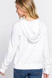 Khanomak Women's Long Sleeve Inner Brushed Zip Up Hoodie Jacket