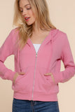 Khanomak Women's Long Sleeve Inner Brushed Zip Up Hoodie Jacket