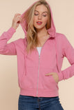 Khanomak Women's Long Sleeve Inner Brushed Zip Up Hoodie Jacket