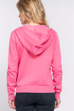 Khanomak Women's Long Sleeve Inner Brushed Zip Up Hoodie Jacket