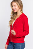 Khanomak Women's Long Sleeve Inner Brushed Zip Up Hoodie Jacket