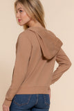 Khanomak Women's Long Sleeve Inner Brushed Zip Up Hoodie Jacket