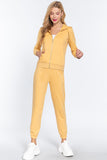 Khanomak Women's Long Sleeve Inner Brushed Zip Up Hoodie Jacket