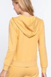 Khanomak Women's Long Sleeve Inner Brushed Zip Up Hoodie Jacket