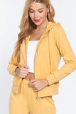 Khanomak Women's Long Sleeve Inner Brushed Zip Up Hoodie Jacket