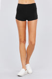 Womens-Stretch Sport Fold over Waist Yoga Short Pants