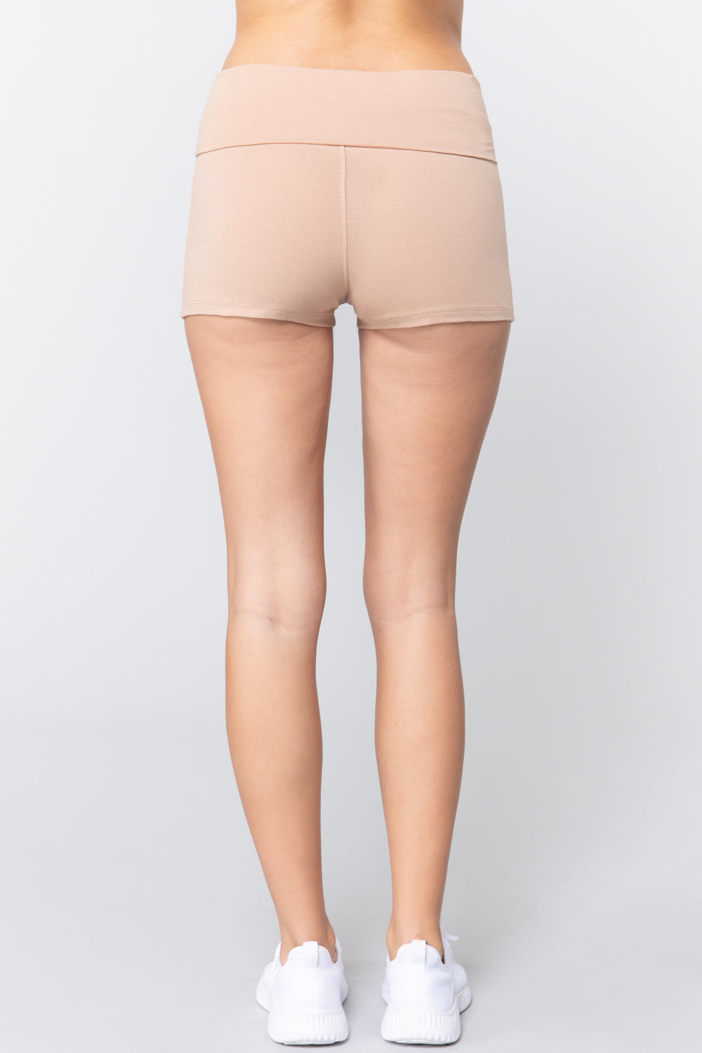 Women's Stretch Fitted Fold over Waist Yoga Shorts