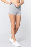 Womens-Stretch Sport Fold over Waist Yoga Short Pants