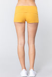Womens-Stretch Sport Fold over Waist Yoga Short Pants