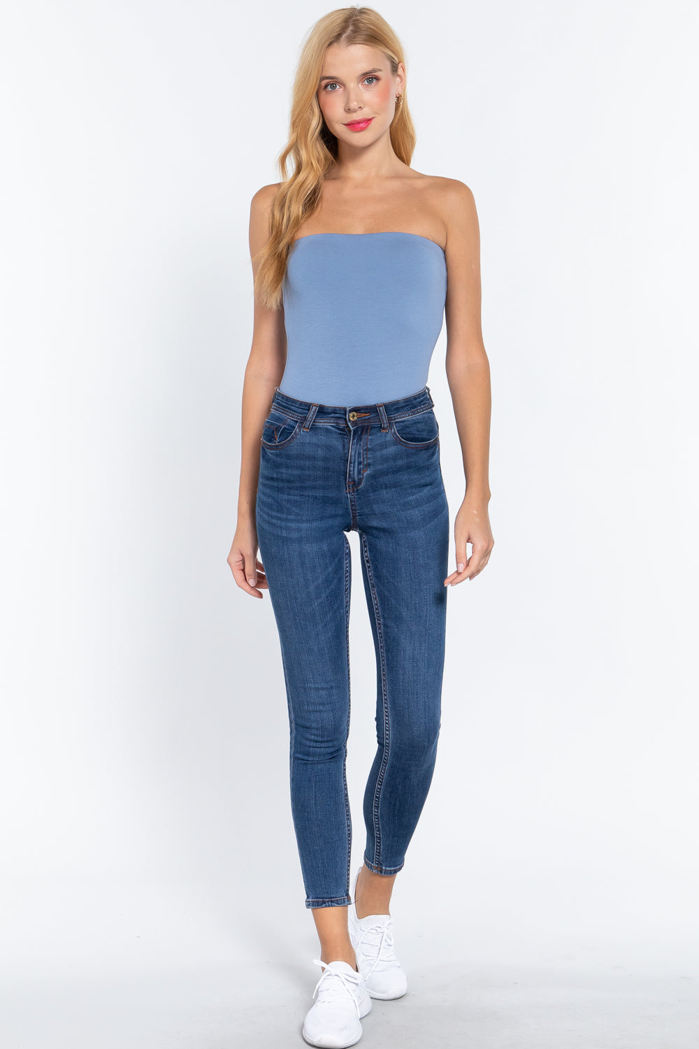 Women's Cotton Strapless Sexy Tube Bodysuit