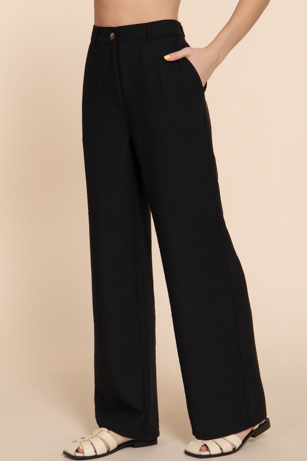 Women's Straight Leg Linen Effect Long Pants
