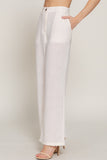 Women's Straight Leg Linen Effect Long Pants