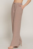 Women's Straight Leg Linen Effect Long Pants