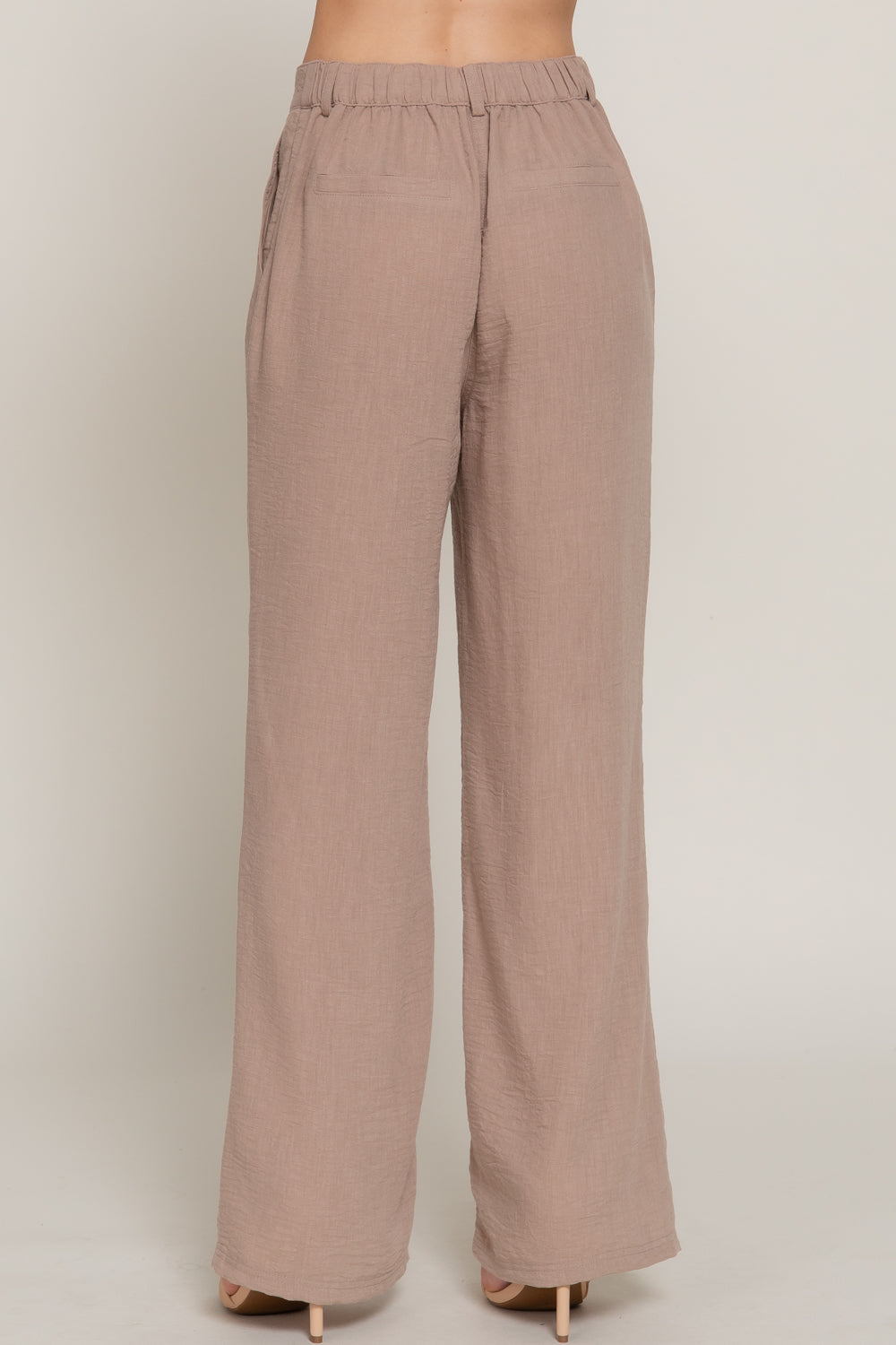 Women's Straight Leg Linen Effect Long Pants