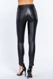 Faux Leather High Waist PU Long Hip Push Up Shaping Leather Pants