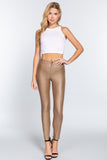 Faux Leather High Waist PU Long Hip Push Up Shaping Leather Pants