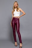 Faux Leather High Waist PU Long Hip Push Up Shaping Leather Pants