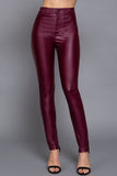 Faux Leather High Waist PU Long Hip Push Up Shaping Leather Pants