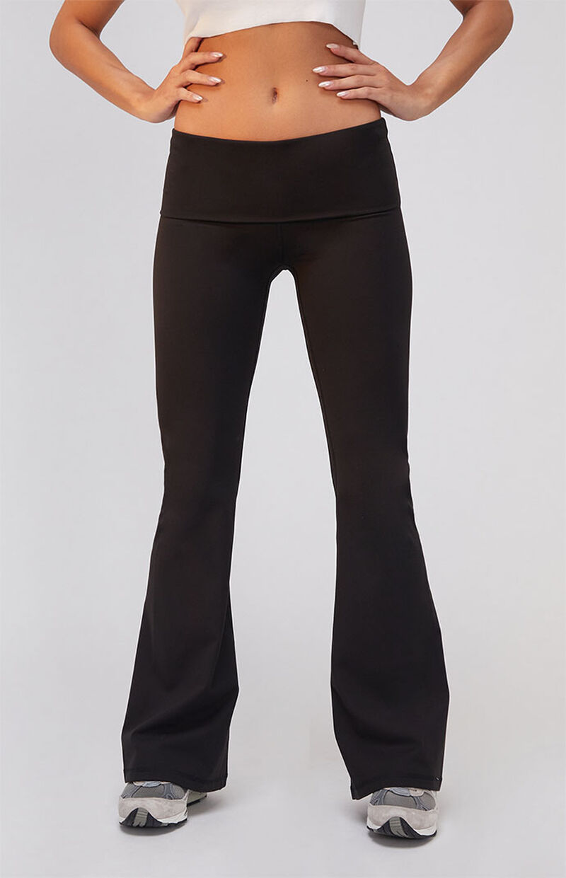 Women's Soft Cotton Blend Flared Fold over Yoga Pants