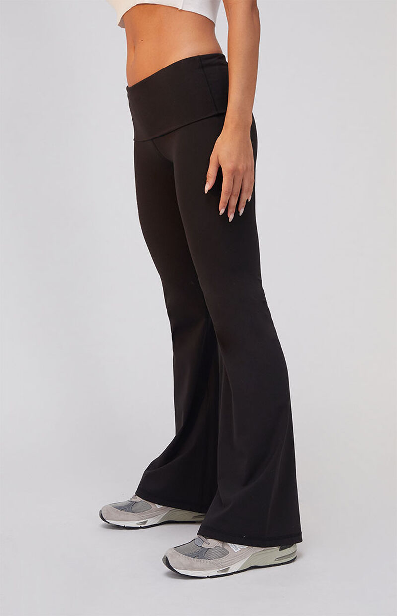Women's Soft Cotton Blend Flared Fold over Yoga Pants