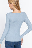 Women's Long Sleeve V-Neck Fitted Viscose Ribbed Sweater