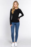 Women's Long Sleeve Crew Neck Long Puff Sleeve Top