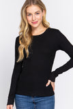 Women's Long Sleeve Crew Neck Long Puff Sleeve Top