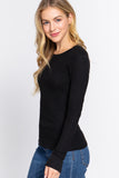 Women's Long Sleeve Crew Neck Long Puff Sleeve Top